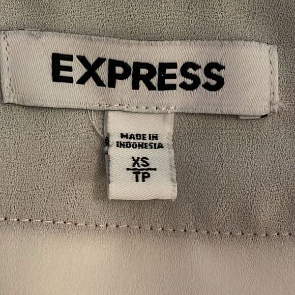 Express White Sheer Deep V Neck Blouse Womens Size Extra Small Maroon - Picture 2 of 10